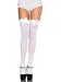 Leg Avenue Women's Opaque Thigh High Stockings with Satin Bow,White