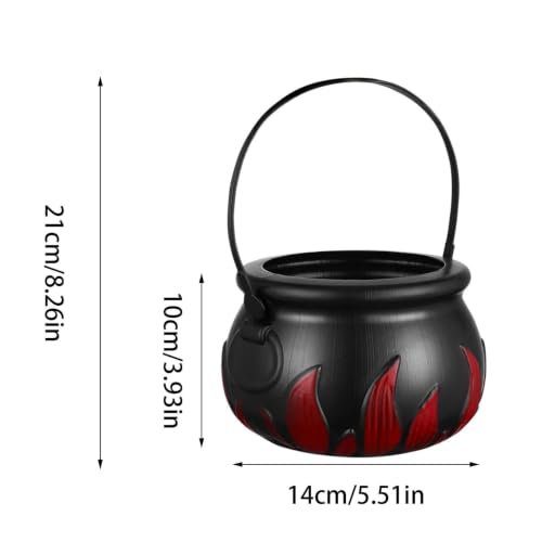 6 Inch Little Witch Cauldron Red Flame Candy Bucket for Halloween Party - image 2