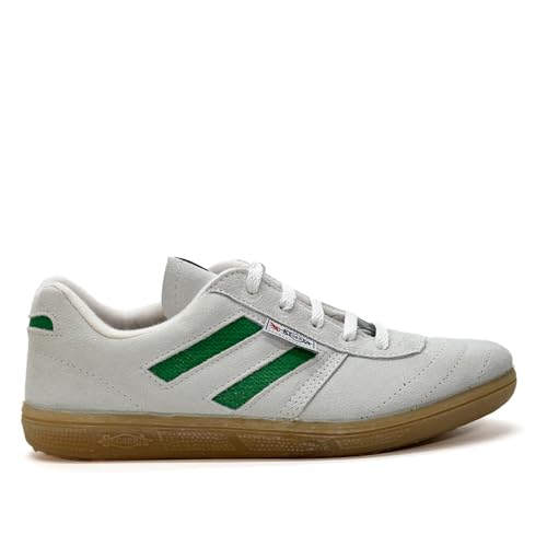 SEGARRA 806, Zapatillas Deportivas Blancas con Verde, Suela de Caucho Antideslizante, Estilo Vintage (Blanco Verde, Sistema Tallas Calzado EU, Adulto, Hombre, Números, Mediano, 44)