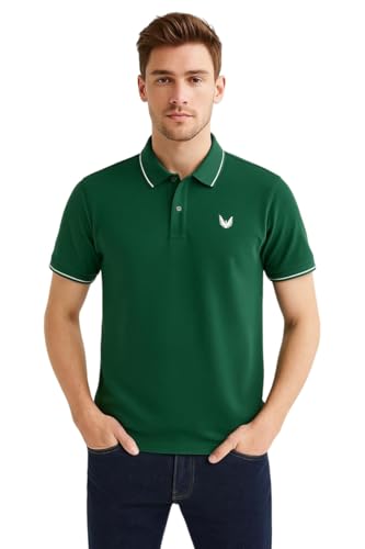 Image of Mens Pique Polo T-Shirt | Cotton Rich, Smart Fit Polo with Embroidered Logo | Casual & Sports Wear | Polo T-Shirt for Men
