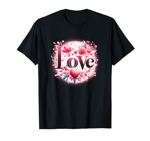 Love Valentines Day Graphic Tee Donne Uomini Love Hearts Maglietta