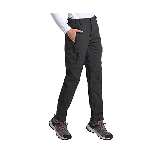 BALEAF Women's Hiking Pants Fleece Lined Waterproof Cold Weather Insulated Ski Snow Pant Warm Winter Soft Shell - Image 3