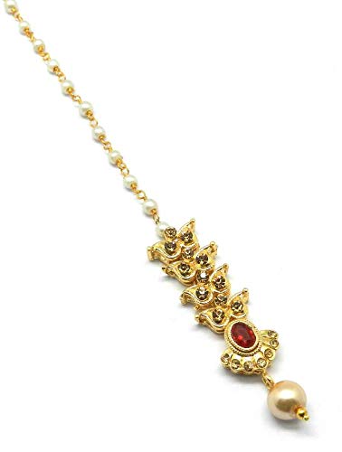 Red Gold Plated Maang Tikka for Women-image-44
