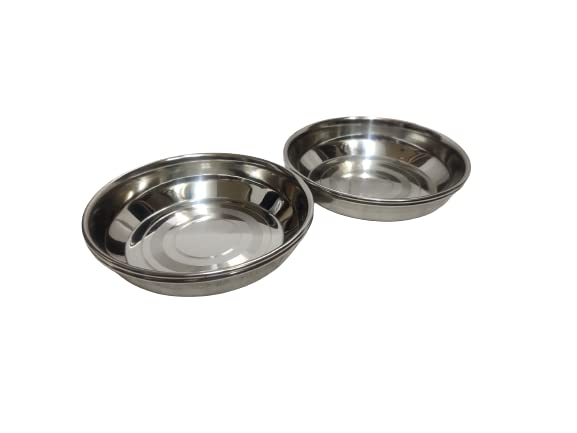 Dynore Stainless Steel Heavy Gauge Halwa Plates/Dessert Plates/Chutney Plate/Serving Plate- Set of 4 - Image 3 thumbnail