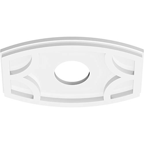 Image of Ekena Millwork CMP12X8KY-03000 Kailey Architectural Grade PVC Contemporary Urethane Ceiling Medallions 12 inchW x 8 inchH x 3 inchID x 6 1 /2 inchC x 1 inchP