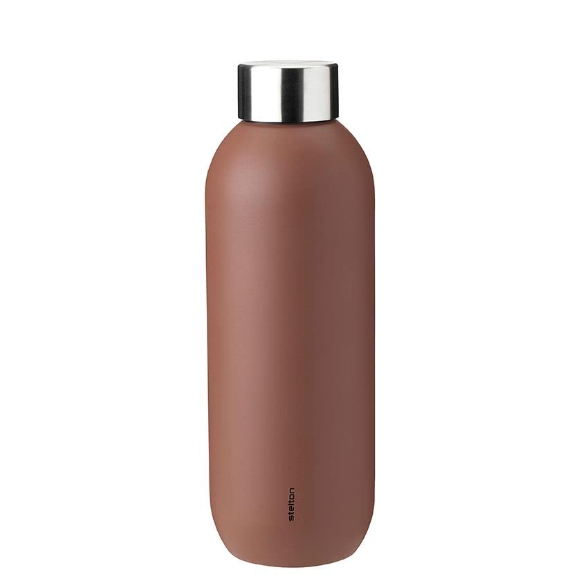 Stelton Keep Cool Thermos Flask, Thermal Drinking Bottle, Double-Walled Insulated Jug, Modern Design Thermal Mug for Water, Hot & Cold Drinks, Coffee, Tea, 0.6 Litres, Rust