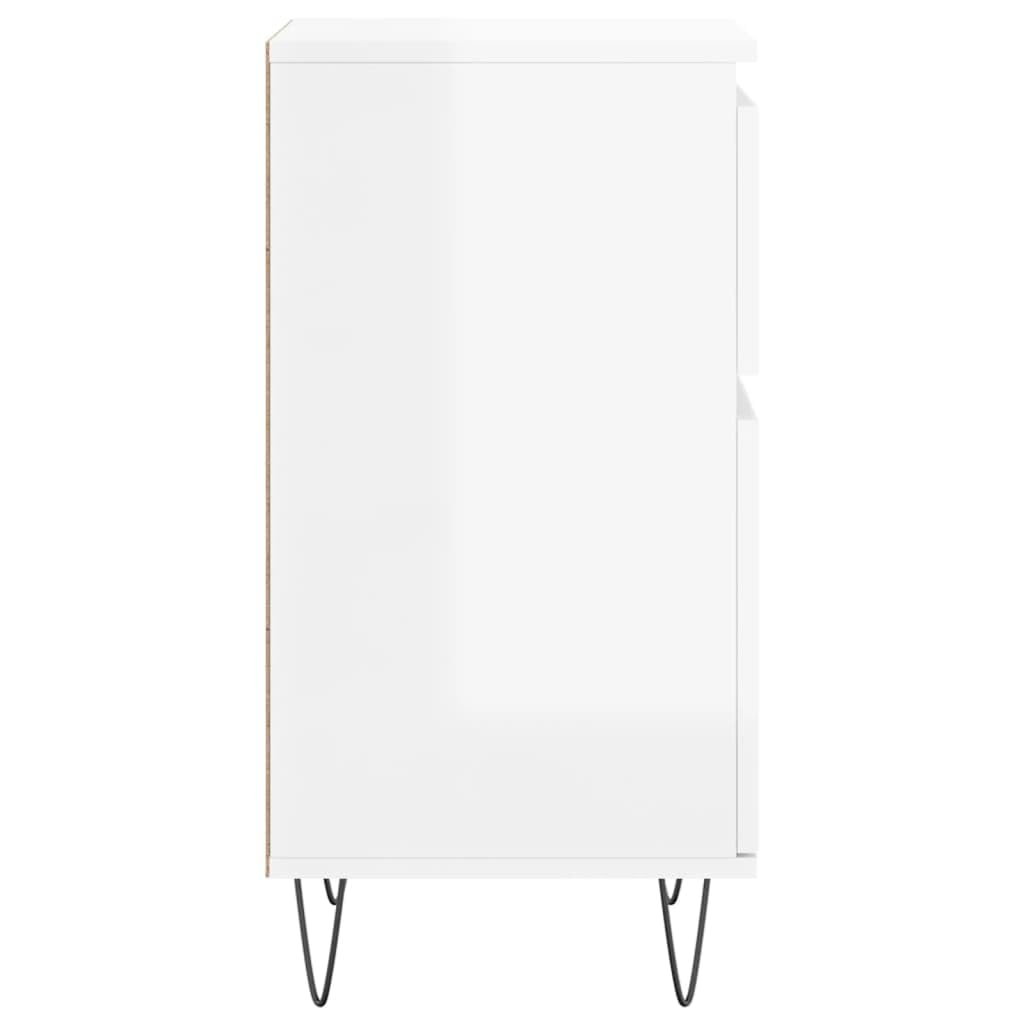 Zestaw 2 komody o wysokim połysku, 40 x 35 x 70 cm, materiał drewnopochodny, nowoczesna komoda z miejscem do przechowywania do salonu, kuchni, korytarza, uniwersalna szafka do przechowywania