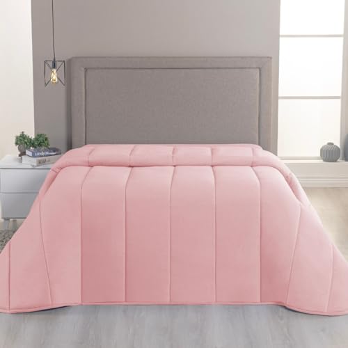 Edredom King Malha 100% Algodão Liso Dupla Face Com Viés (Salmão)