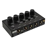 Compatibilité multi-sources : cette petite table de mixage gère jusqu'à quatre entrées, répondant à divers besoins audio tels que des pistes, des microphones et des instruments dans un mini mixeur audio,
