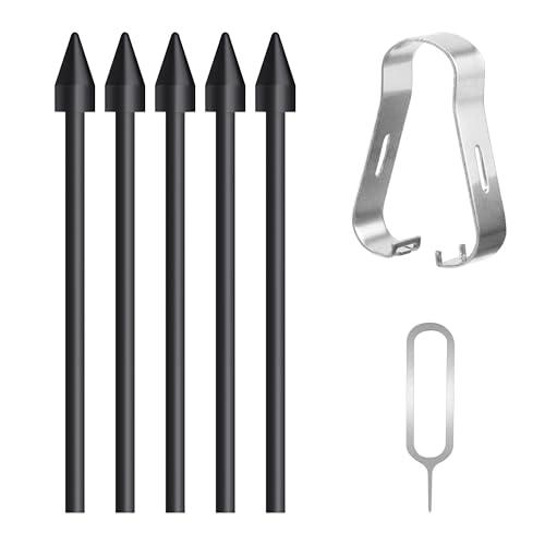 BlingKingdom 5 PCS Stylus Replacement Nibs with SIM Eject Pin and Removal Tool, S Pen Tips Compatible with Samsung Galaxy S6 S6 Lite S7 S8 S9 S10 Note 10 Note 20 S21 22 23 24 Ultra (Black)