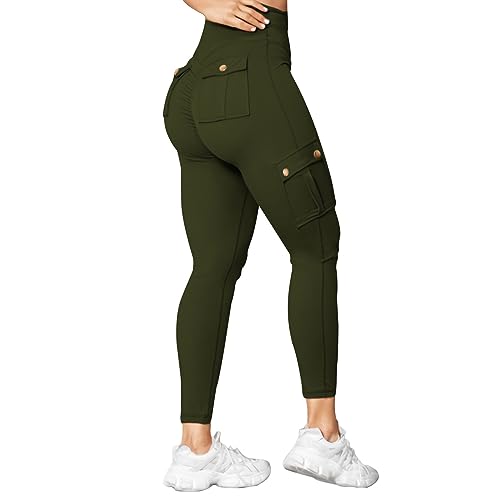 Generico Leggings mujer deportivos gimnasio leggings yoga mujer push up leggings anticelulitis Slim Fit Pants Gym sin costuras pantalón talla grande con bolsillos para deporte ocio entrenamiento, Ag,