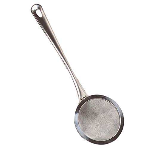 Stainless Steel Fat Skimmer Spoon Fine Mesh Food Strainer for Grease, Gravy, Jam and Foam, Japanese Hot Pot Skimmer, 5 Sizes to Choose - Silver, 11cm