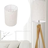 OSALADI Drum Lamp Shade, Natural Linen Medium Lamp Shade Cylinder Lampshade Replacement Pendant Light Covers for Chandeliers Floor Light Table Lamp Beige - Image 6