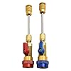 Yuanpgky Valve Core Quick Remover Installer Kit for R134A and R12 AC Systems - Adjustable High/Low Pressure Coupler Tool with Red 16mm and Blue 13mm Fittings, Metal #1