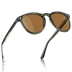 6. Green Striped Frame Brown Lens