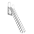 Attic Telescopic Ladder Carbon Steel Folding Ladder Wall Mounted Pull Down Attic Ladder Load 61-881lb for Home Loft Ladder