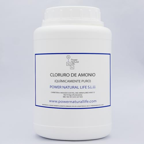 Cloruro de Amonio Power Natural Life | Fertilizante Nitrogenado de Acción Rápida | Sal de Amoniaco | Flux Soldadura Estaño | Envase de 1 kg