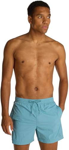 Calvin Klein Herren Badeshorts Medium Drawstring Mittellang, Blau (Adriatic Blue), S