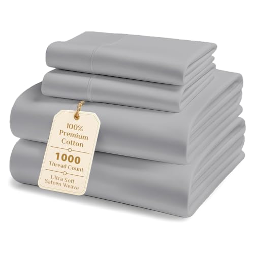 PRATEE Split King Size Sheet Set 1000 Thread Count 100% Cotton...