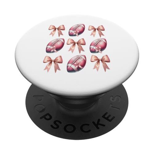 Coquette Football Pink Bow Game Touchdown Tailgate Boyfriend PopSockets PopGrip Intercambiable