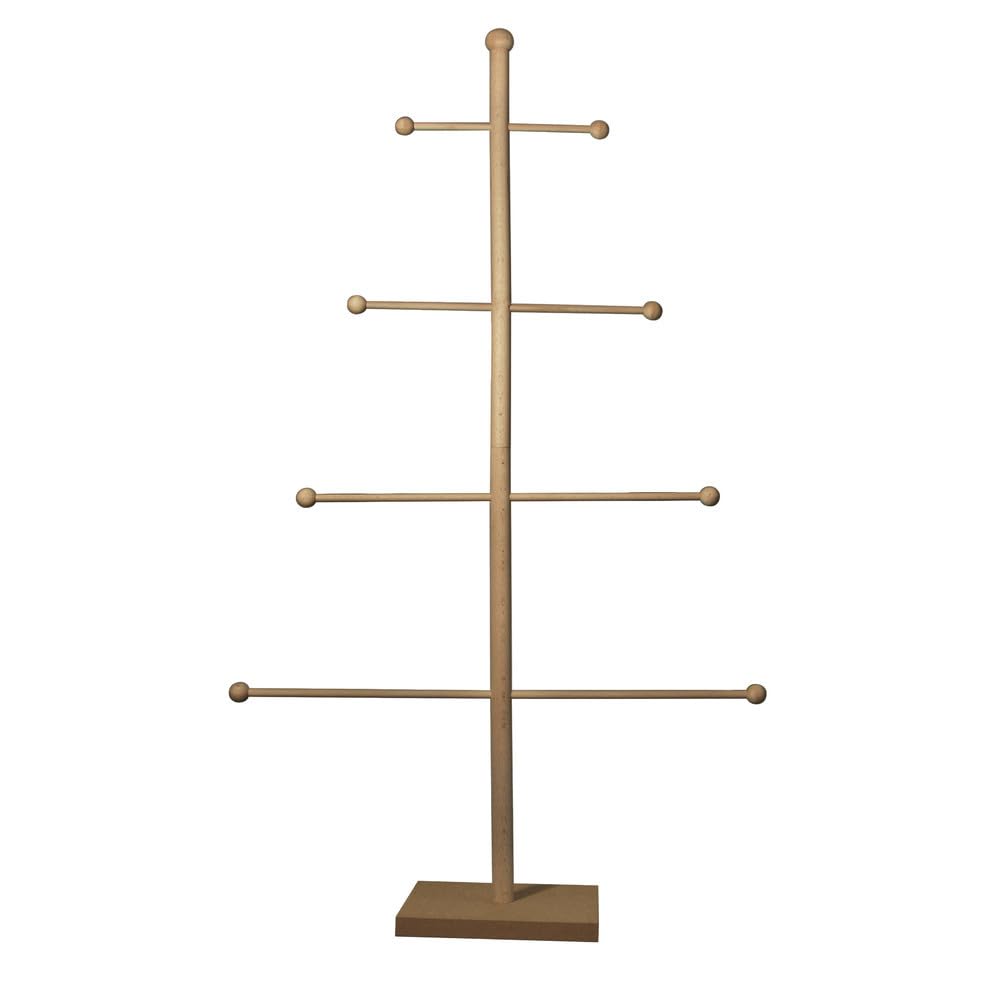 Rayher Arbre présentoir en bois, nature, set 17 pces., 93x52x18cm, 4 branches, porte-bijoux, calendrier de l’avant -62582000