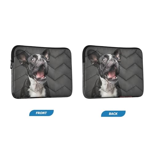 Funda para portátil 13-14 pulgadas con diseño de perro blanco y negro impermeable miniatura 2