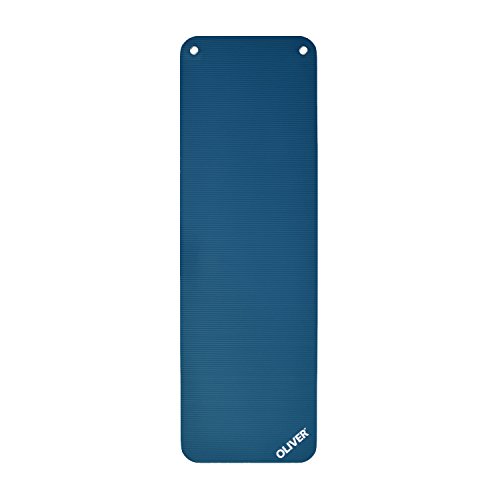 Oliver – Esterilla deportiva antideslizante con ojales – Esterilla de yoga para pilates, gimnasia y fitness – hipoalergénica y repelente de humedad – Esterilla de gimnasia (180 x 60 x 1 cm | Azul)