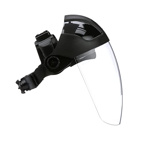 312MqsSY4WL. SL500  - Sellstrom Face Shield - Single Crown Full Safety Mask for Men & Women - Clear Polycarbonate - Ratchet Headgear - S32010