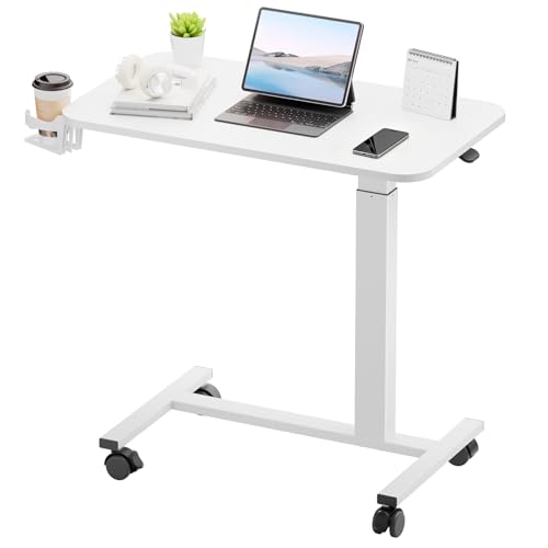 GTPLAYER Small Standing Desk with Wheels, Pneumatic...