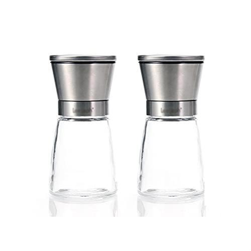 Pepper Grinder Set of 2 Pepper Salt Grinders, Stainless Steel Salt and Pepper Grinder Set - Tall Salt and Pepper Shakers with Adjustable Coarseness Salt Grinder/Pepper Mill ( Color : 13cm x 2 )