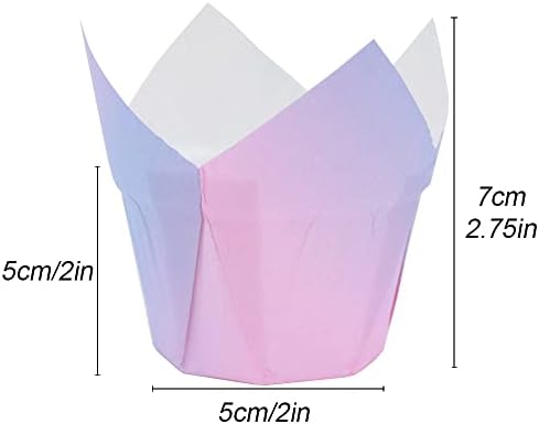 La Llareta 100 Pieces Tulip Cupcake Cases, Cupcake Liners, Muffin Liners, Greaseproof, Muffin Cups Cupsfor Baking Cakes, Weddings, Birthdays, Parties