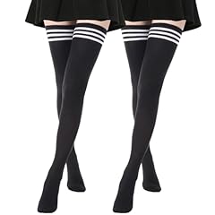 2 Pairs Extra Long: 2 Black With Stripe