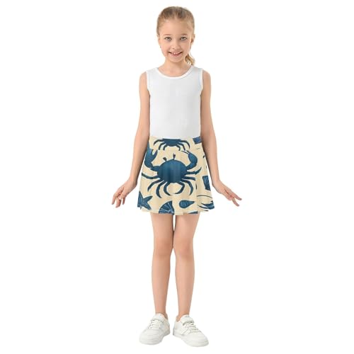 Playful Blue Crabs Girls Skorts Athletic Shorts Toddlers Tennis Skirts Flowy Butterfly 3t3