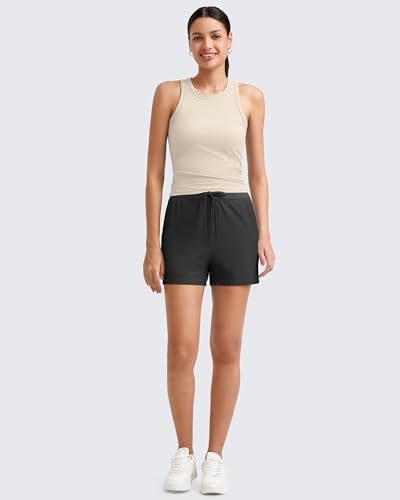 Image of G4Free Workout Tank Tops for Women Slim Fitted Racerback Ribbed Athletic Gym Yoga Tanks Summer Casual