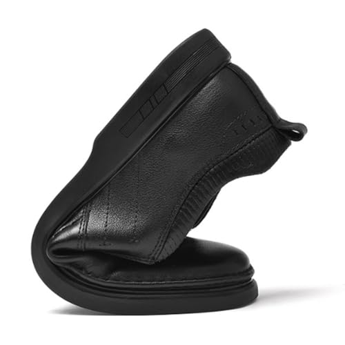 Men's Dress Oxford Formal Shoes French Leather Outdoor Slip-on Plain Toe Non Slip Block Heel Anti-Slip Shoe for Casual Wedding Party Prom3