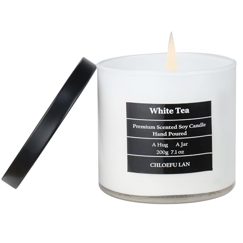 Chloefu LAN White Tea Candles Gifts for Men & Women,