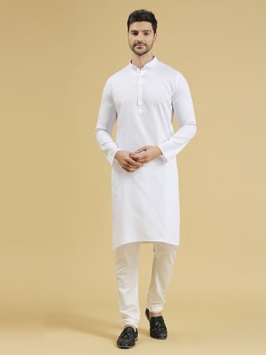 Image of Rajubhai Hargovindas Men Pure Cotton Solid Long Kurta
