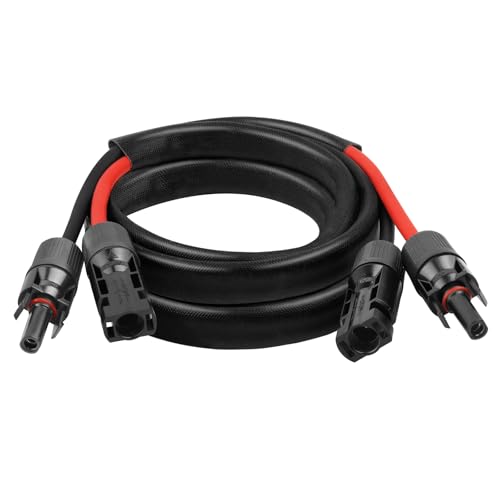 10AWG Solar Cable - 5FT Solar Panel Extension Cord 10 Gauge PV Wire with Flame Retardant Protective Sleeving Female & Male Waterproof Connector for RV, Photovoltaic Systems, Solar Panels (5 Feet) by YDDECW - Used condition - US$18.99