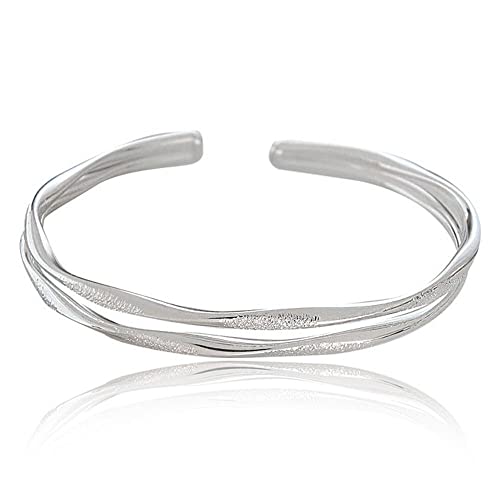 Bracelet double couche en argent S999 brillant pour femme au style minimaliste
