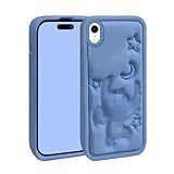 FINDWORLD Compatible with iPhone XR Case, Cute 3D Cartoon Unique Soft Silicone Cool Animal Anime Character Shockproof Anti-Bump Protector Boys Girls Cover Housing Skin Cases for iPhone XR 6.1“ Blue