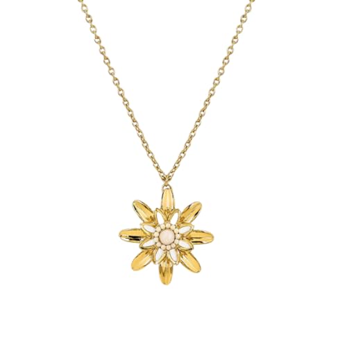 The Fun Company Pearl Flower Gold Plated Pendant For Women And Girls | Lightweight And Stylish Jewellery | Trendy Accessories For Office & Casual Wear