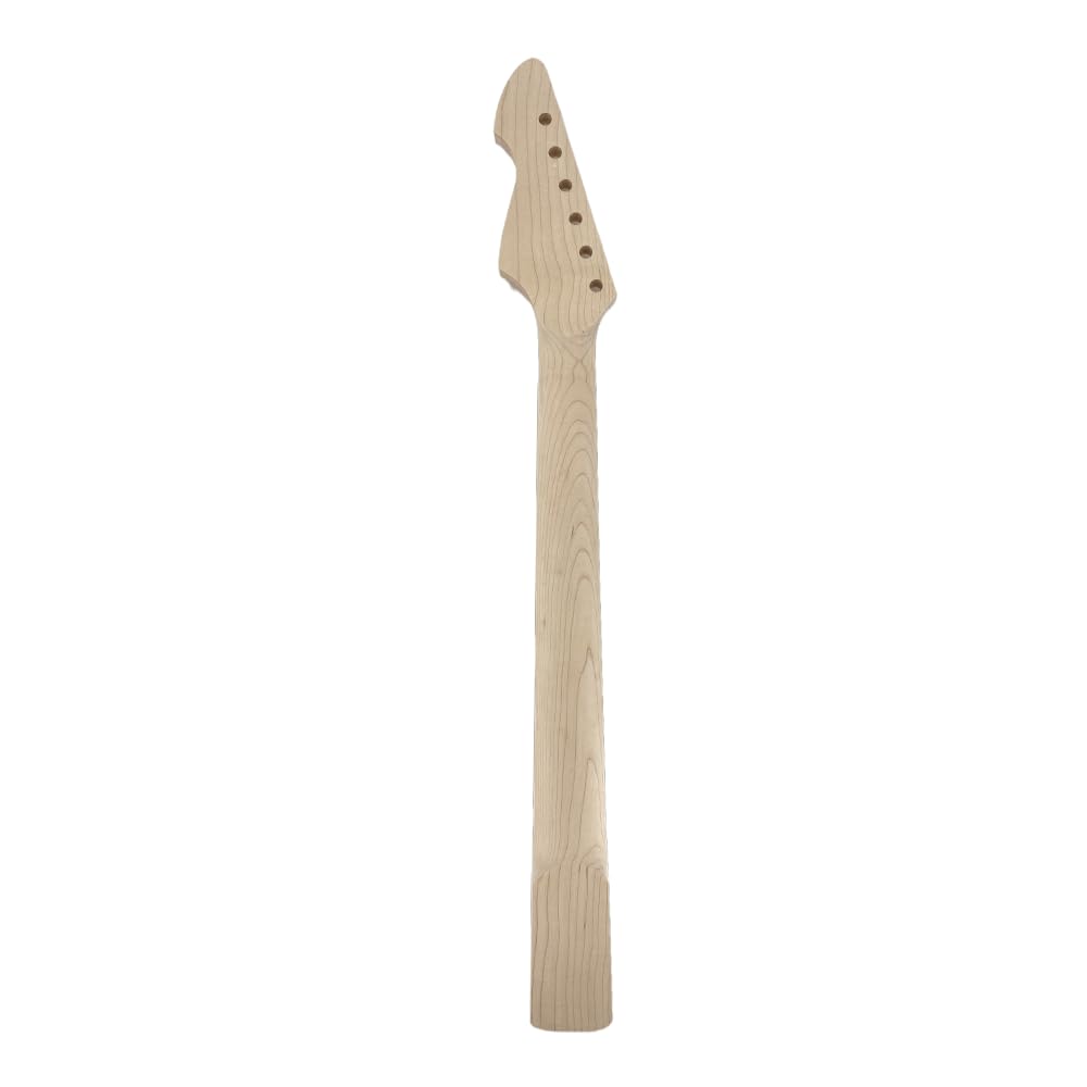 Manico per chitarra elettrica a 22 tasti, manico in legno d'acero da 64,8 cm, con tastiera in acero, manico imbullonato per costruzioni