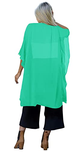 Image of Indian Trendy Women's Solid Puff Sleeve Kimono Long Cardigan Loose Cover Up Casual Blouse Top Chiffon
