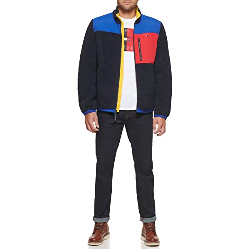 Tommy Hilfiger Men's Contrast Sherpa Stand Collar Jacket, Cream, Small2