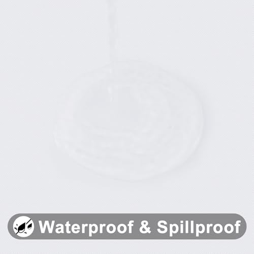 Smiry Rectangle Tablecloth, Elastic Fitted Flannel Backed Vinyl Tablecloths for 8ft Folding Tables, Waterproof Wipeable Table Covers for Indoor, Outdoor, Picnic and Camping (White, 36"x96")