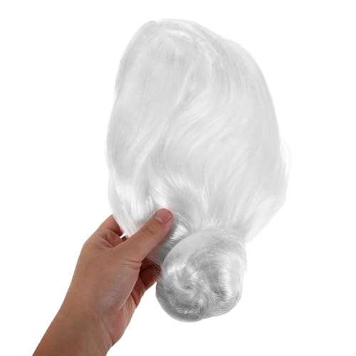 Peluca de anciana cómoda que no pica con gafas para eventos 4