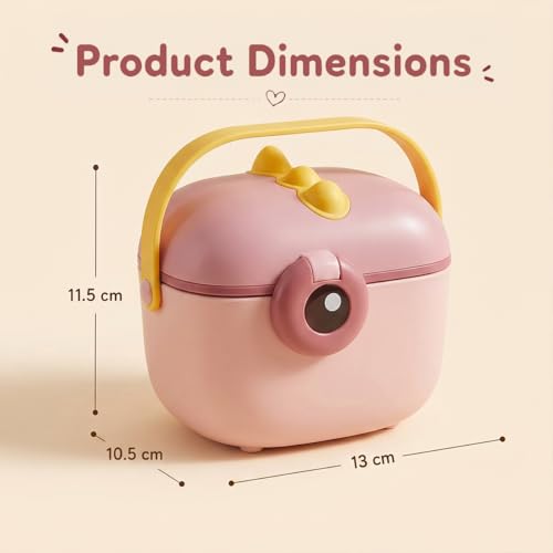 Image of StarAndDaisy Formula Milk Container for Baby Milk Powder Container with Scoop Holder, Portable Formula Dispense, Airtight First Feed Baby Food Storage Container /Box for Travel 200 Grams (Eye-Peach)