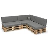 PFM HOME - Palettenkissen Outdoor-Kissen Wasserdicht für Palettensofa - 8er Set Palettenmöbel Europaletten - Gartenkissen mit abnehmbarem Bezug