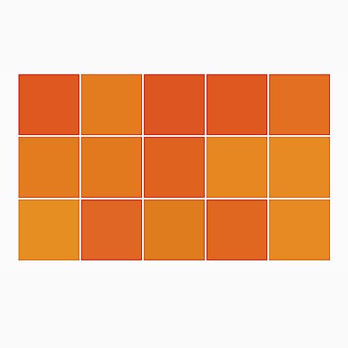 Ulticool Pegatina decorativa Azulejos - Naranja Retro Vintage Colores - 15x15 cm - 15 unidades Adhesivo Azulejos - Pared trasera para la pared de baño - Cocina - Azulejos adhesivos - Sticktiles