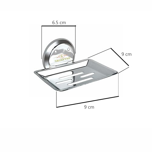Image of Wall Mounted Single & Double Layer Rctangular soap Dish Holder Stainless Steel Wall Hanging Soap Storage Rack for Home Kitchen Bathroom-with Self Adhesive Magic Bathroom Soap Case. (Pack of 1)